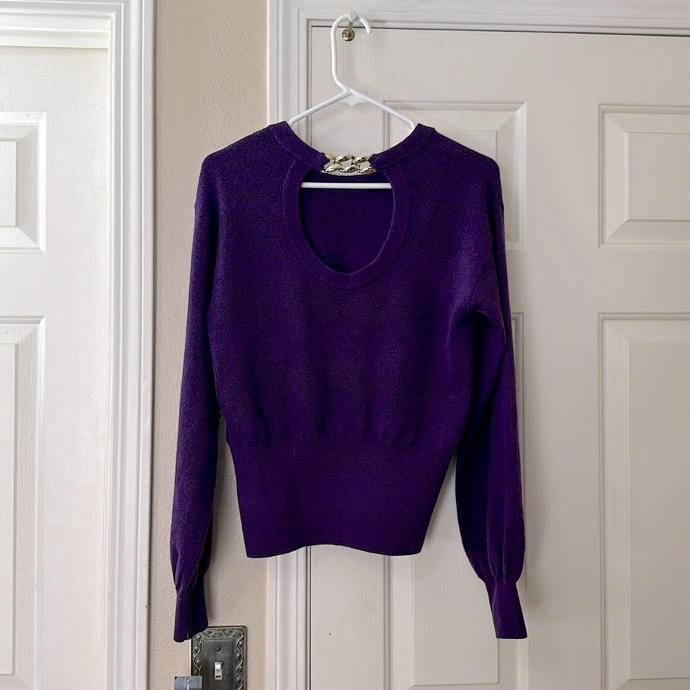 International Concepts open back crew neck sweater